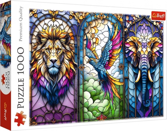 Puzzle 1000 dílků vitráž zvířata Trefl