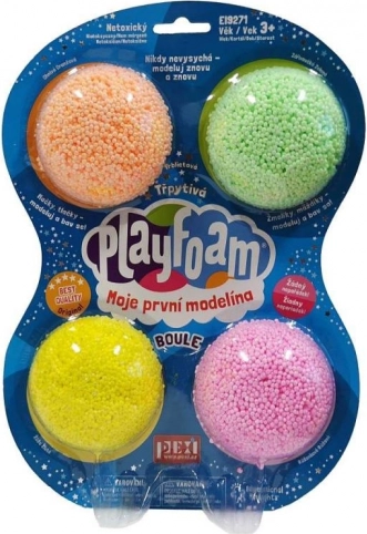 PlayFoam Boule třpytivá sada 4 barev – nešpinivá modelína