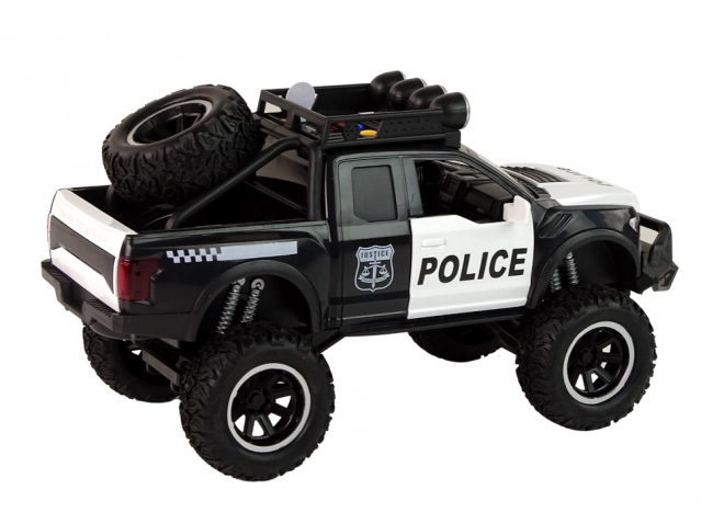 Terénní vozidlo Raptor Police Black Otevíratelné dveře Zvuková světla