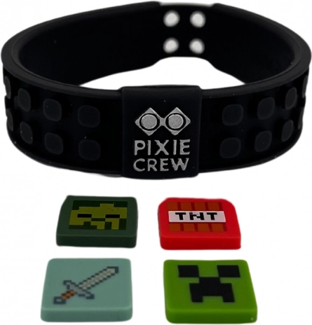 Nastavitelný náramek PIXIE CREW & MINECRAFT černý