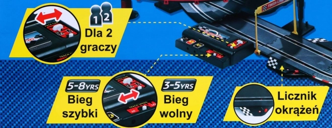 Dětský závodní dráha se smyčkami a osvětlením