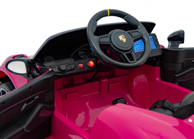 Elektrické autíčko Porsche 718 s MP4 audio panelem – Růžové