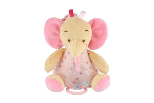 Hrací skříňka - růžový slon 18 cm