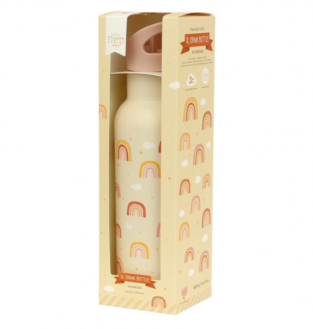 A Little Lovely Company Nerezová lahev na pití 500 ml – Duha