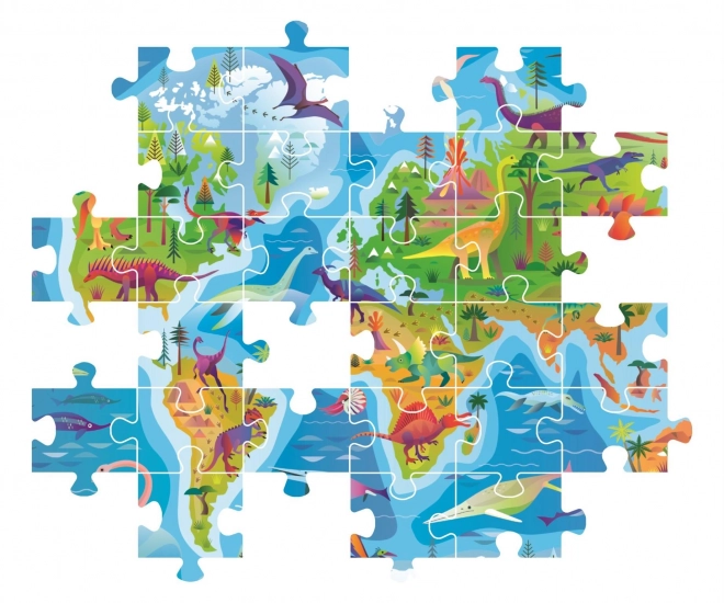 Puzzle 180 dílků Dinosauři Mapa