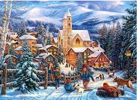 Puzzle Sánkování do města