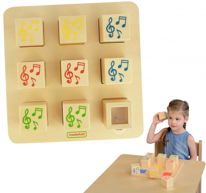 Dřevěný senzoryční sorter Masterkidz Montessori