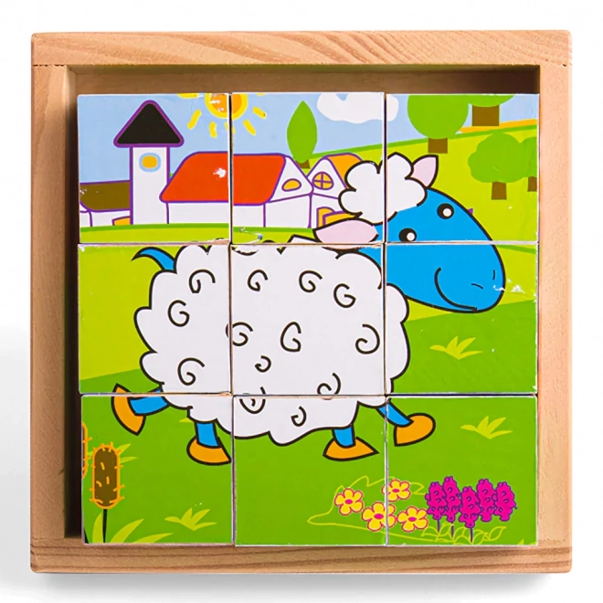 Puzzle obrázkové bloky Zvířata