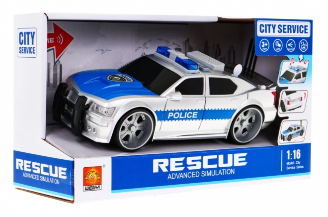 Interaktivní policejní auto pro děti 3+ Model policejního auta 1:16 Světla + zvuky