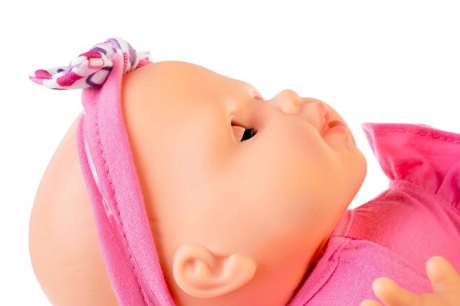 Panenka Natalia lezoucí fazole 32 cm růžová