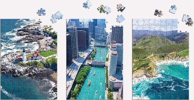 Galison Puzzle Letecké záběry USA 3×120 dílků