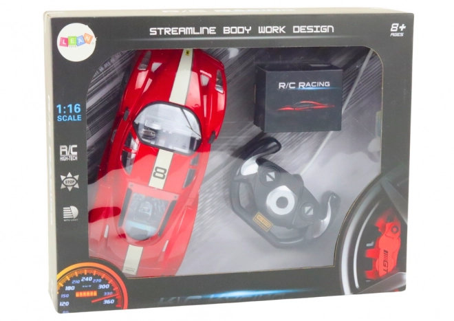 Sportovní auto na dálkové ovládání 1:16 R/C červené