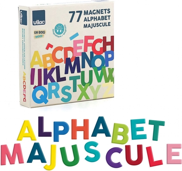 Vilac Dřevěná magnetická abeceda velká písmena