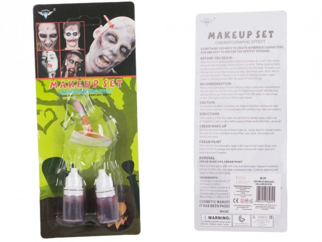 Halloweenská sada na líčení falešných zranění s krví v tužce