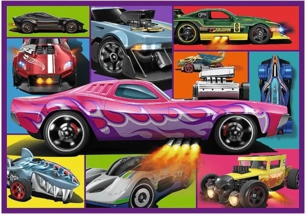 Puzzle 4x250 závodních autíček Hot Wheels