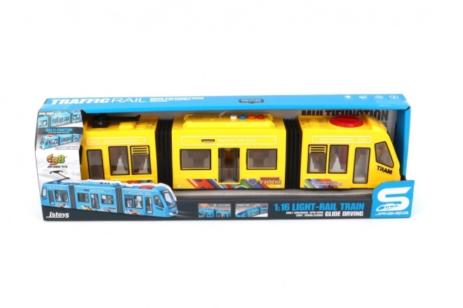 Žlutá tramvaj pro vnitřní použití