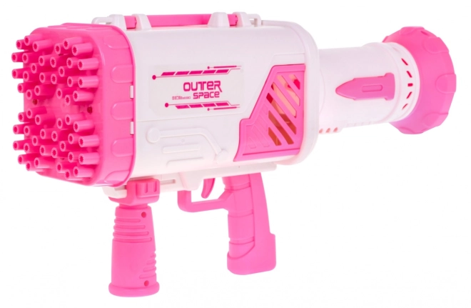 Mýdlová bublina Baby Gun s ventilátorem + bublinková tekutina – Růžová