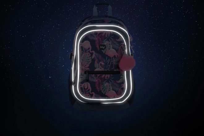 BAAGL Školní batoh Flamingo