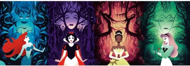 Panoramatické puzzle Disney princezny a zloduši 1000 dílků