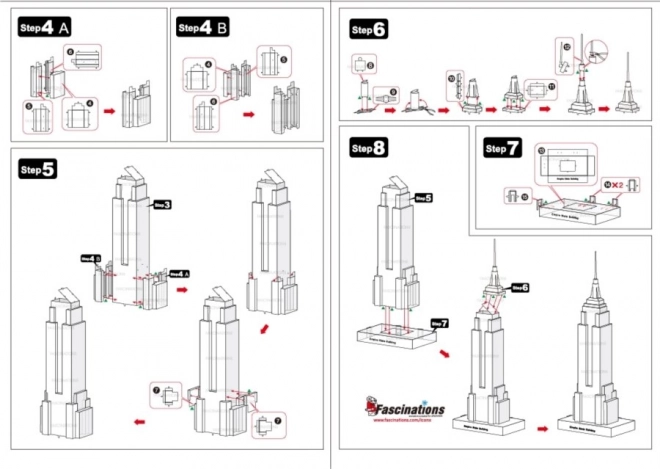 3D kovový model Empire State Building METAL EARTH