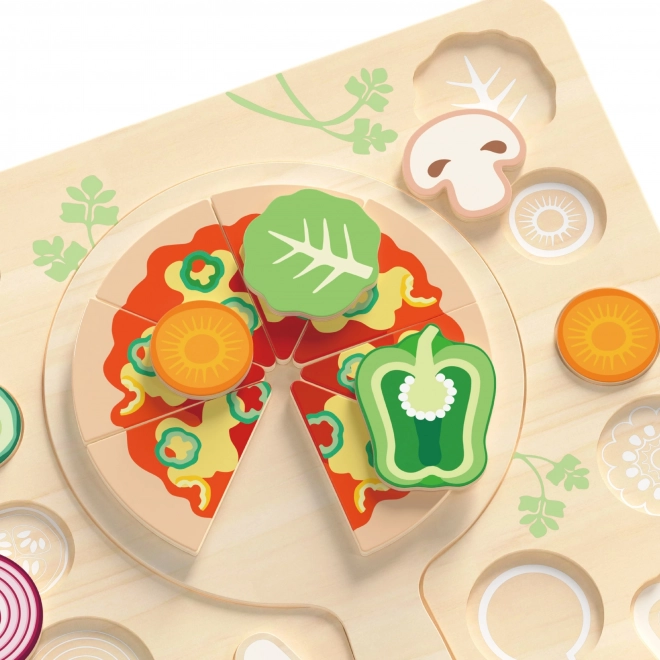 CLASSIC WORLD Dřevěná pizza na krájení, puzzle 22 dílů
