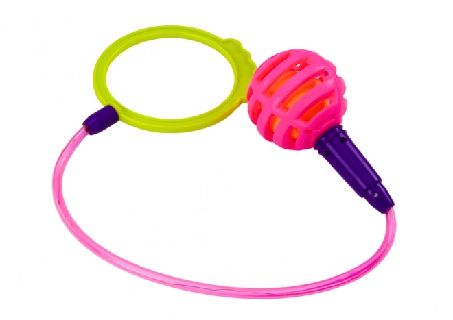 Skákací Skipper Hula Hop na Noze Růžový s LED diodami