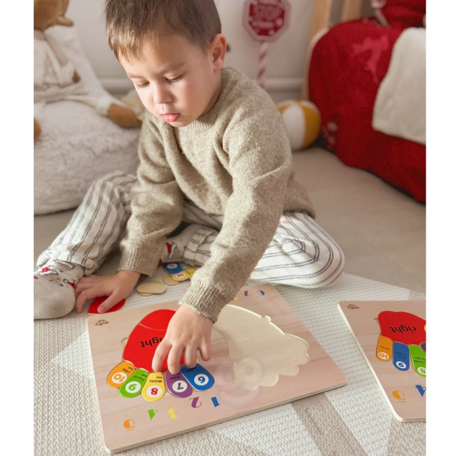 Tooky Toy dřevěná vzdělávací skládačka nožičky pro učení počítání a barev