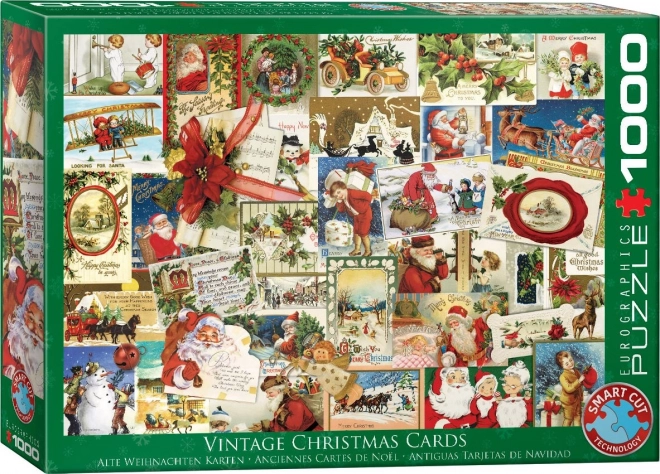 Puzzle Vintage vánoční pohlednice 1000 dílků