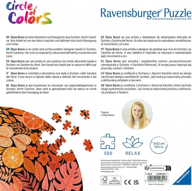 Puzzle 500 dílků Paleta barev Tropické motivy