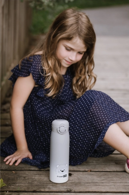 FreeON dětská nerezová termoska 480 ml - Šedá