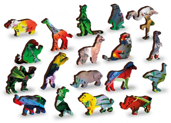 Dřevěné puzzle Ostrov papoušků