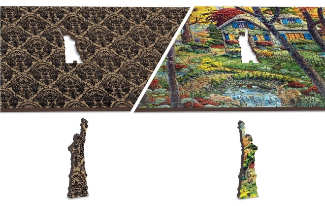 Dřevěné puzzle Chata v lese od WOODEN CITY