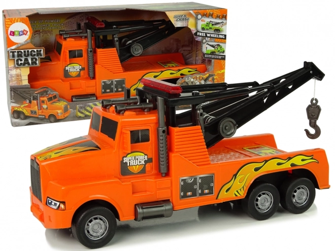 Auto tahač silniční pomoc s oranžovým lanem