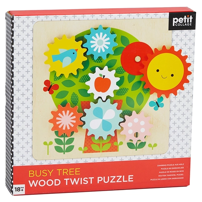 Dřevěné puzzle s ozubenými kolečky pro děti