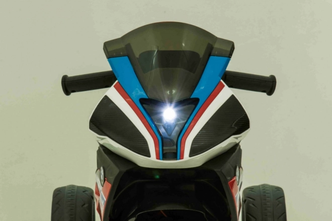 BMW HP4 Dětská motorka na baterie Modrá + 3 kola + LED + MP3 USB + Eko kůže