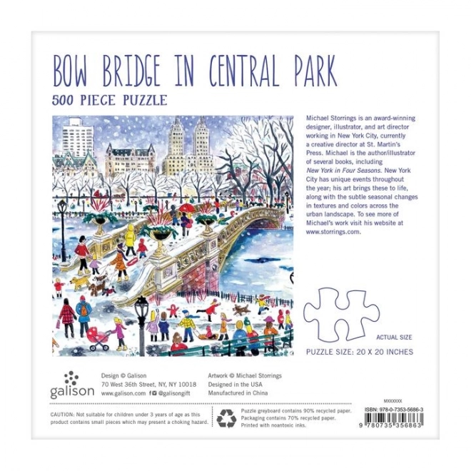 Čtvercové puzzle Bow Bridge v Central Parku 500 dílků
