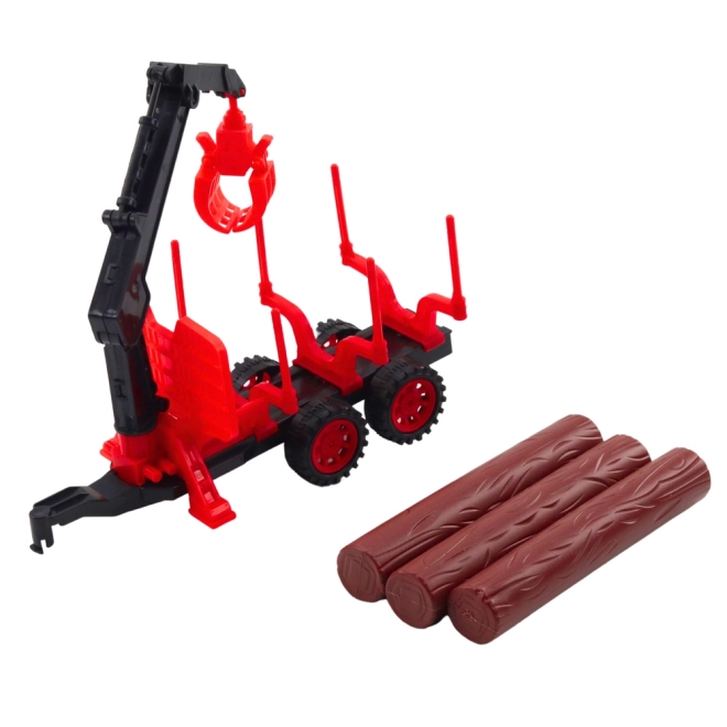 Traktor s přívěsem pro přepravu dřeva