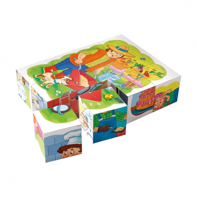 Dino vzdělávací kostky Povolání - set 12 kostek