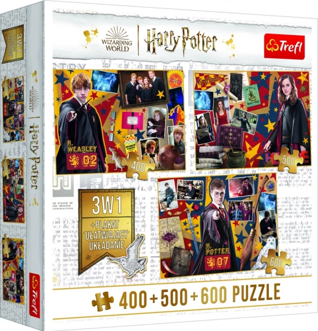 TREFL Puzzle Harry Potter: Ron, Hermiona a Harry 400 + 500 + 600 dílků