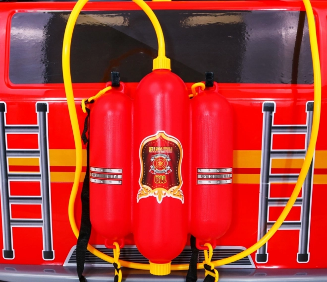Dětské hasičské auto na baterie + Vodní dělo + Megafon + Hasičský kohout + Pilot