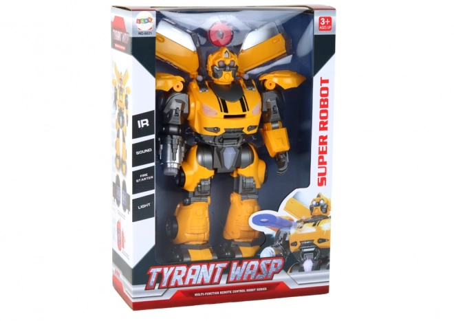 Velký dálkově ovládaný robot R/C Žlutá zvuková světla