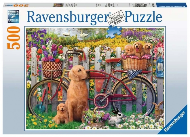 Puzzle Roztomilí psi v zahradě 500 dílků