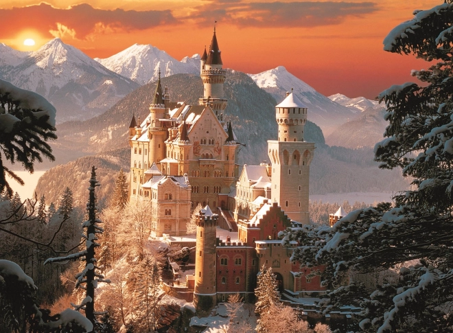 Puzzle Zimní zámek Neuschwanstein 3000 dílků 116x85cm v krabici 40x27x9cm