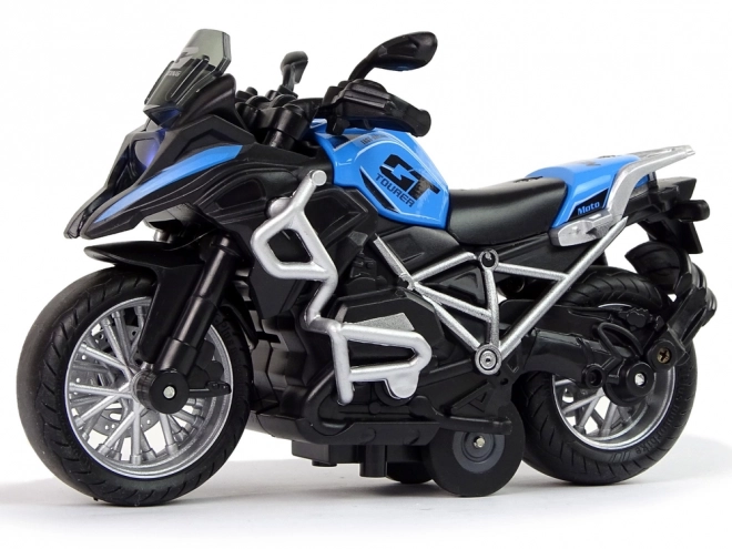 GT Motocykl modrý 1:14 Drive Pull-Back Sound Lights
