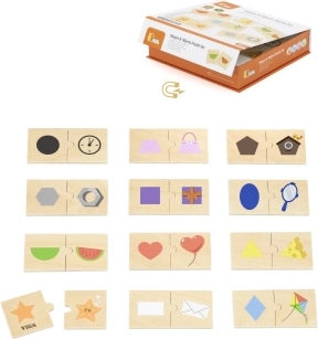 VIGA dřevěné puzzle – přiřazování tvarů a předmětů