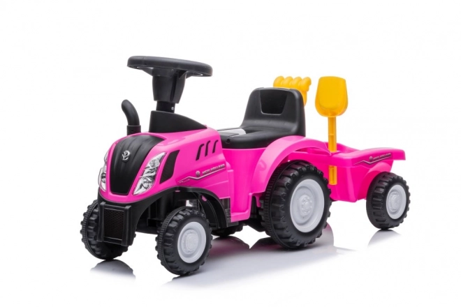 Jeździk traktor růžový