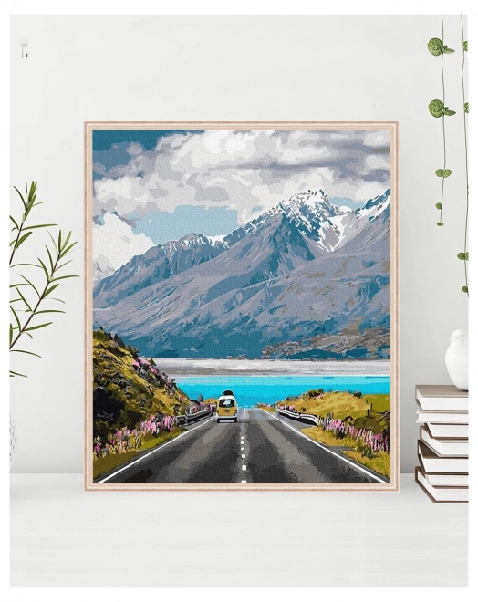 Malování podle čísel Cesta v Horách 40x50 Plátno + Barvy + Štětce