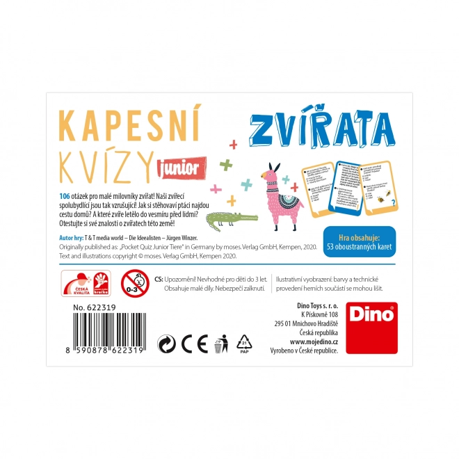 Kapesní kvízy Zvířátka Junior