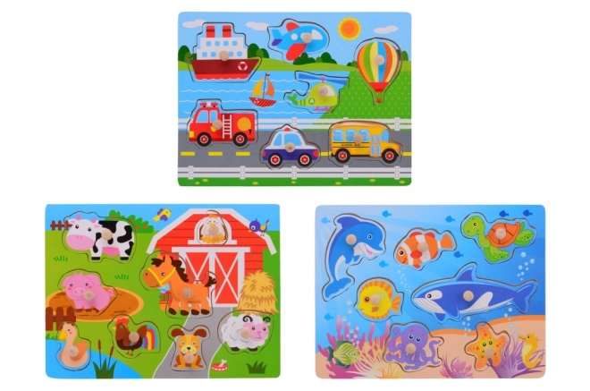 Dřevěné puzzle s úchytem malé