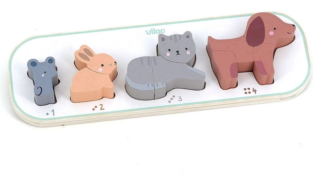 Vkládací puzzle Učím se počítat zvířátka Vilac Sarah Betz